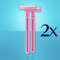 Daisy Gillette Disposable Razors for Women, 2-Bladed, 18 Count, Pink