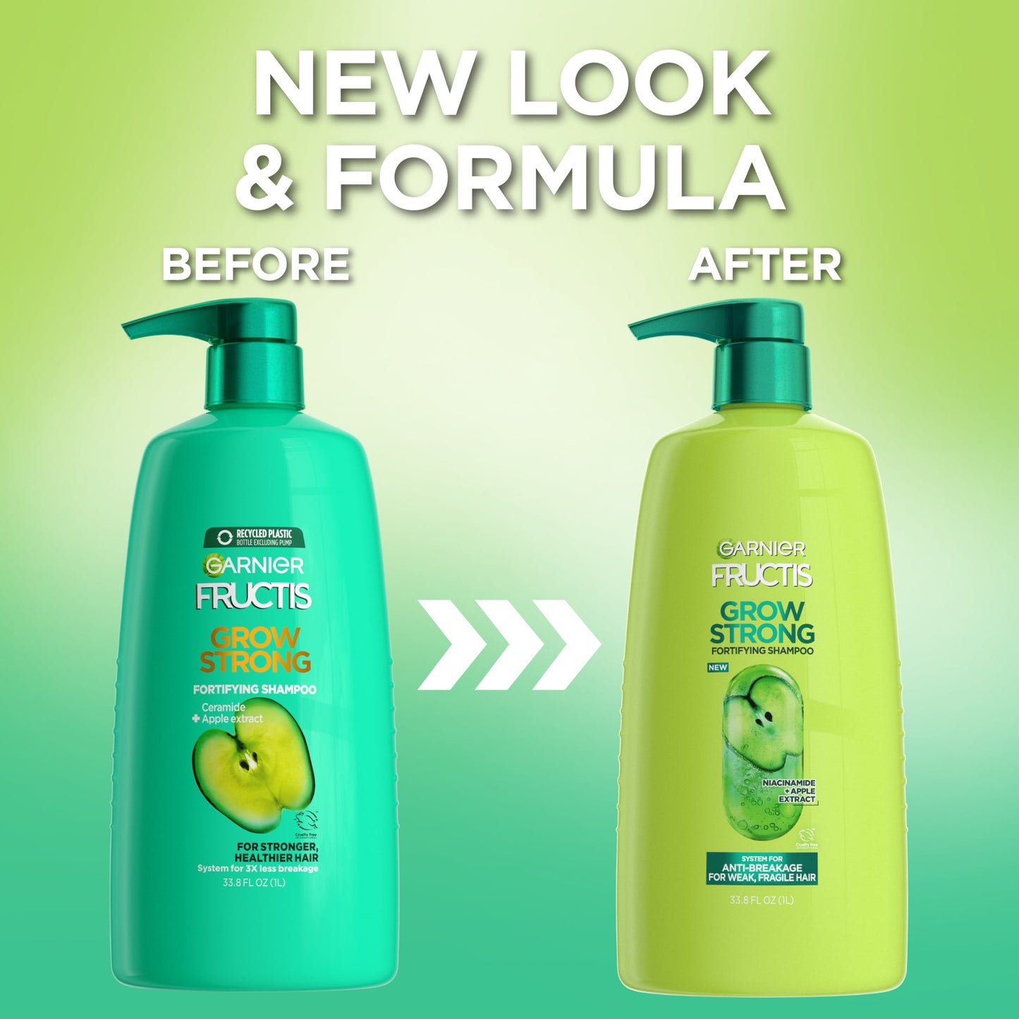 Garnier Fructis Grow Strong Fortifying Shampoo with Active Fruit Protein, 33.8 fl oz