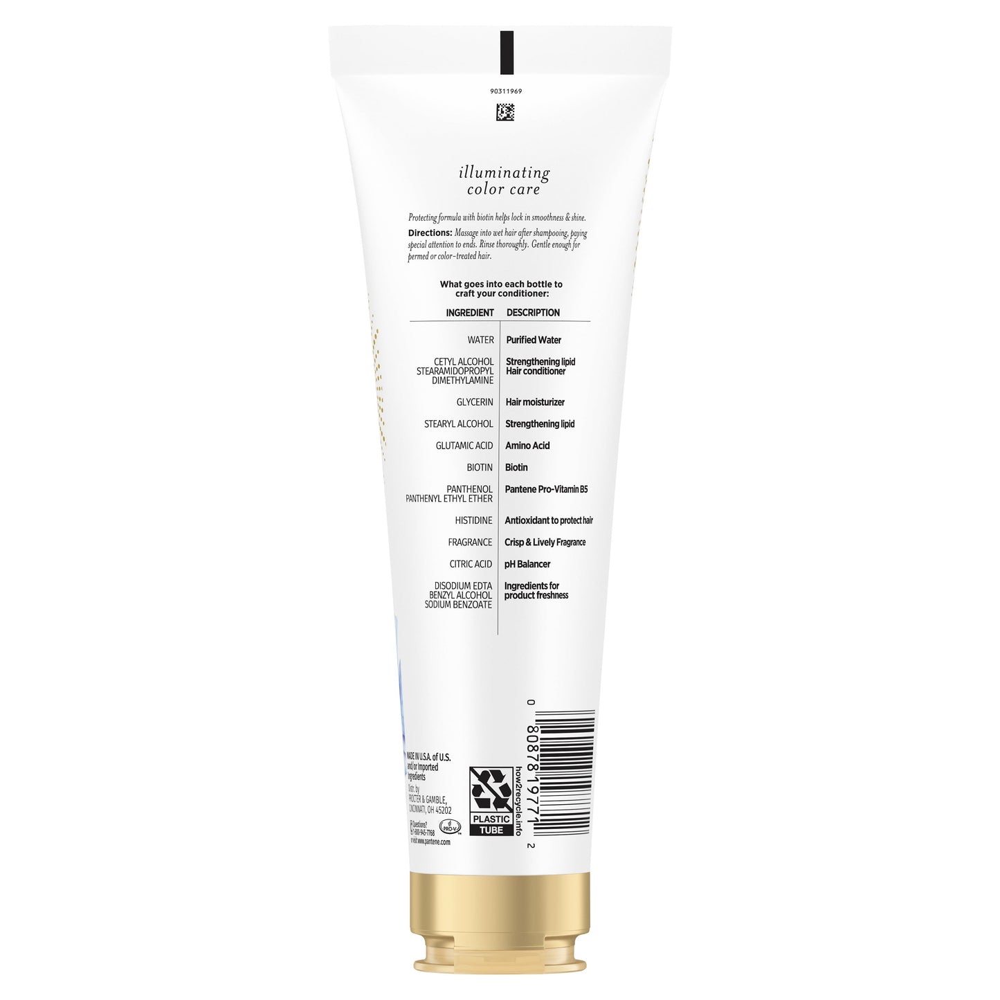Pantene Sulfate Free Conditioner, Illuminating Conditioner with Biotin, Color Safe, 8.0 fl oz