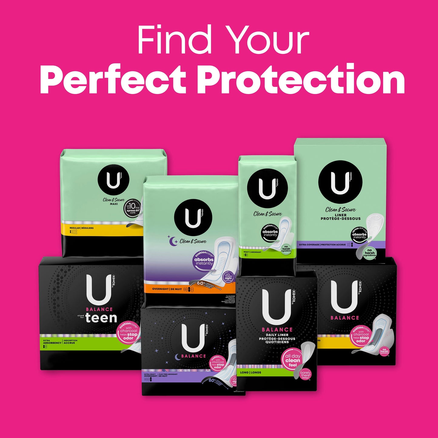 U by Kotex Balance Daily Wrapped Panty Liners, Light Absorbency, Regular Length, 100 Ct