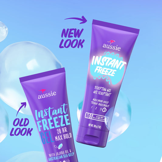 Aussie Instant Freeze Sculpting Gel for Curly Hair, Straight Hair, and Wavy Hair, 7 oz Unisex