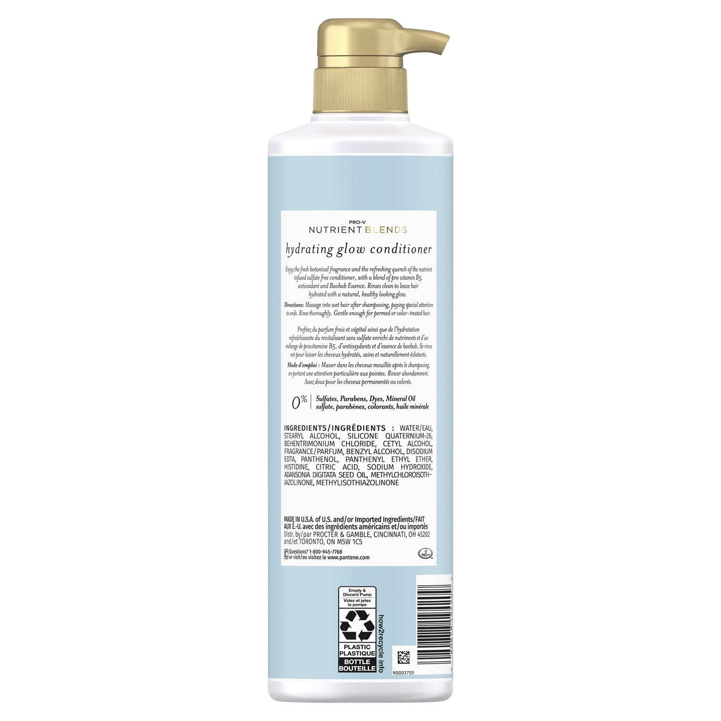 Pantene Sulfate Free Conditioner with Baobab Essence, Color Safe, Nutrient Blends, 13.5 oz