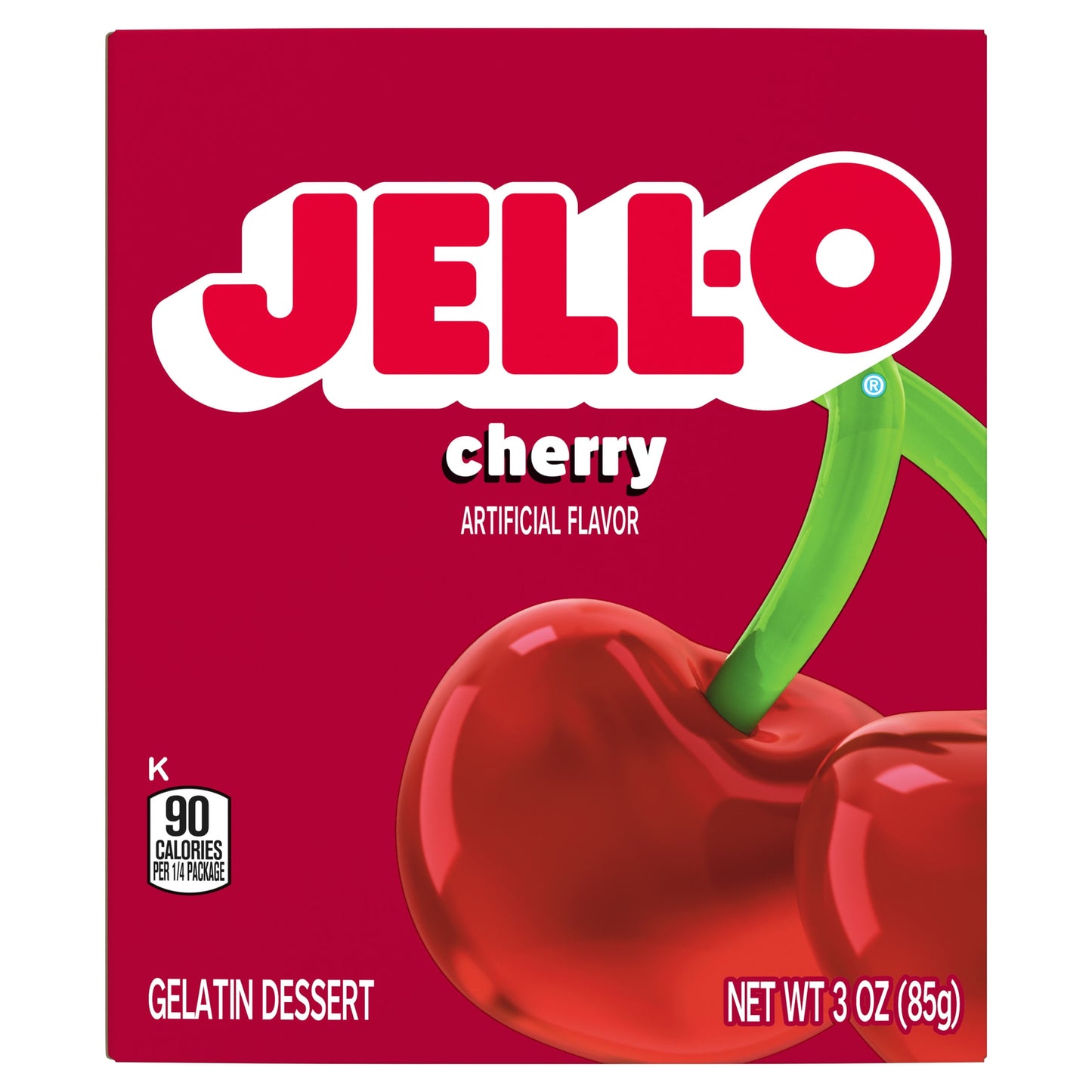 Jell-O Cherry Artificially Flavored Gelatin Dessert Mix, 3 oz Box