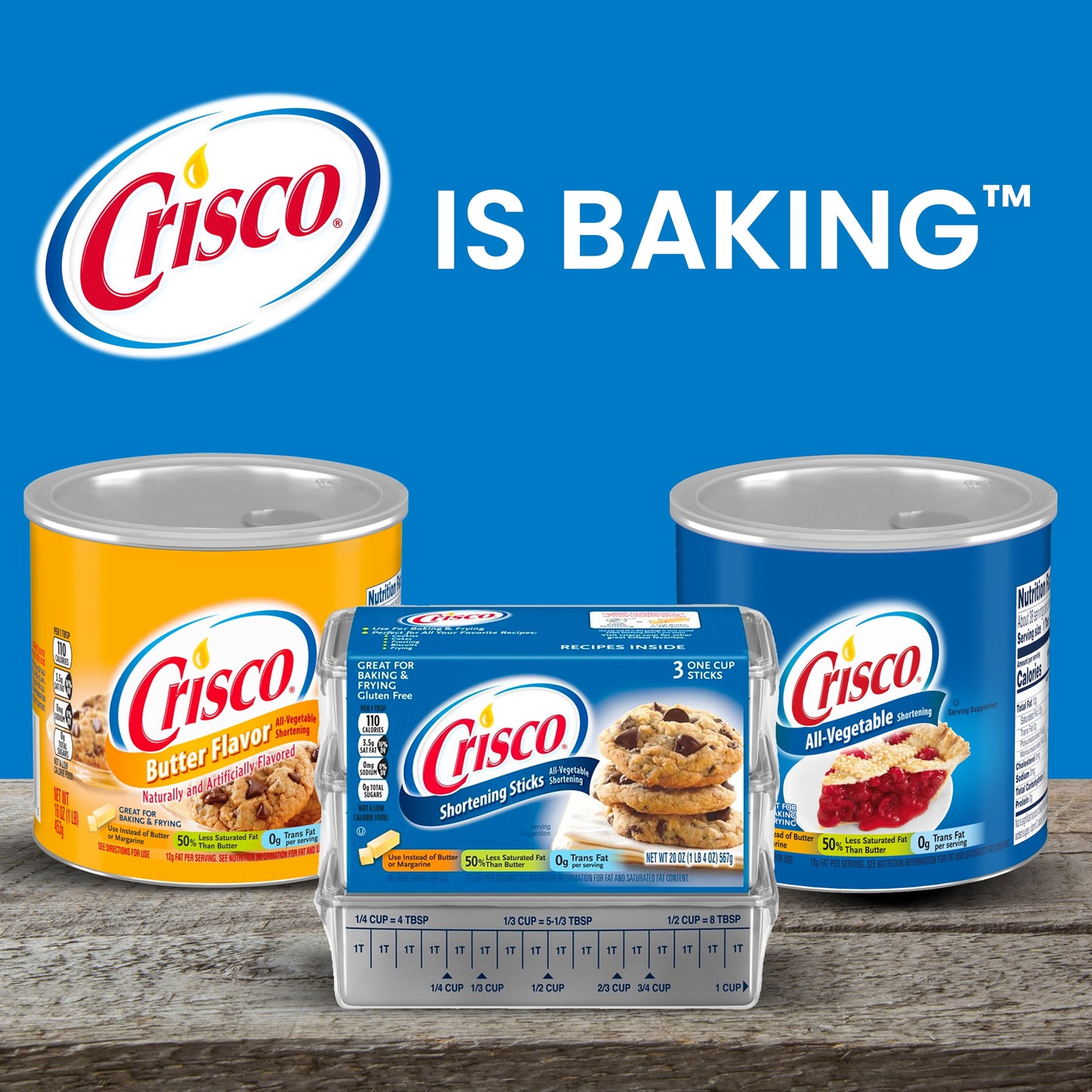 Crisco Butter Flavor All-Vegetable Shortening Sticks, 20 oz