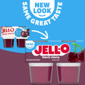 Jell-O Black Cherry Sugar Free Jello Cups Gelatin Snack, 4 Ct Cups