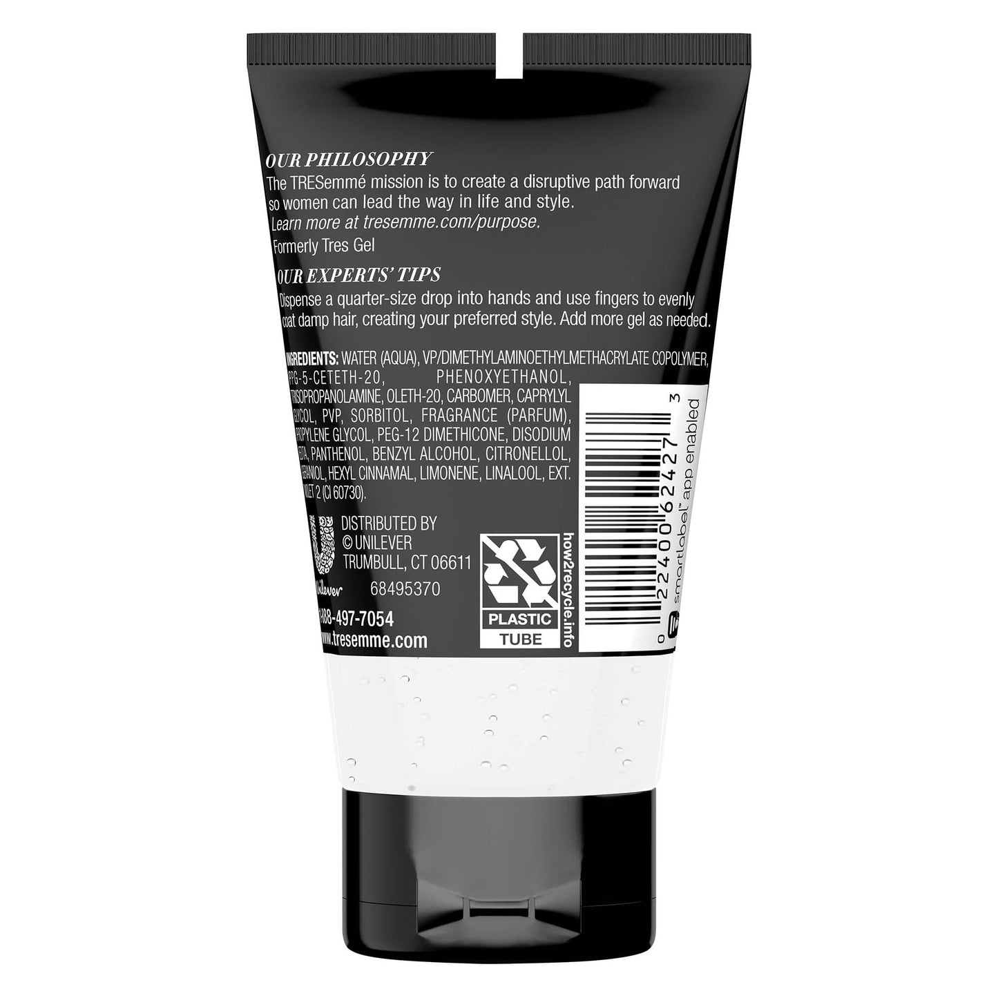 Tresemme TRES Two Frizz Control Humidity Resistant Squeeze Hair Styling Gel, 2 oz, Travel Size