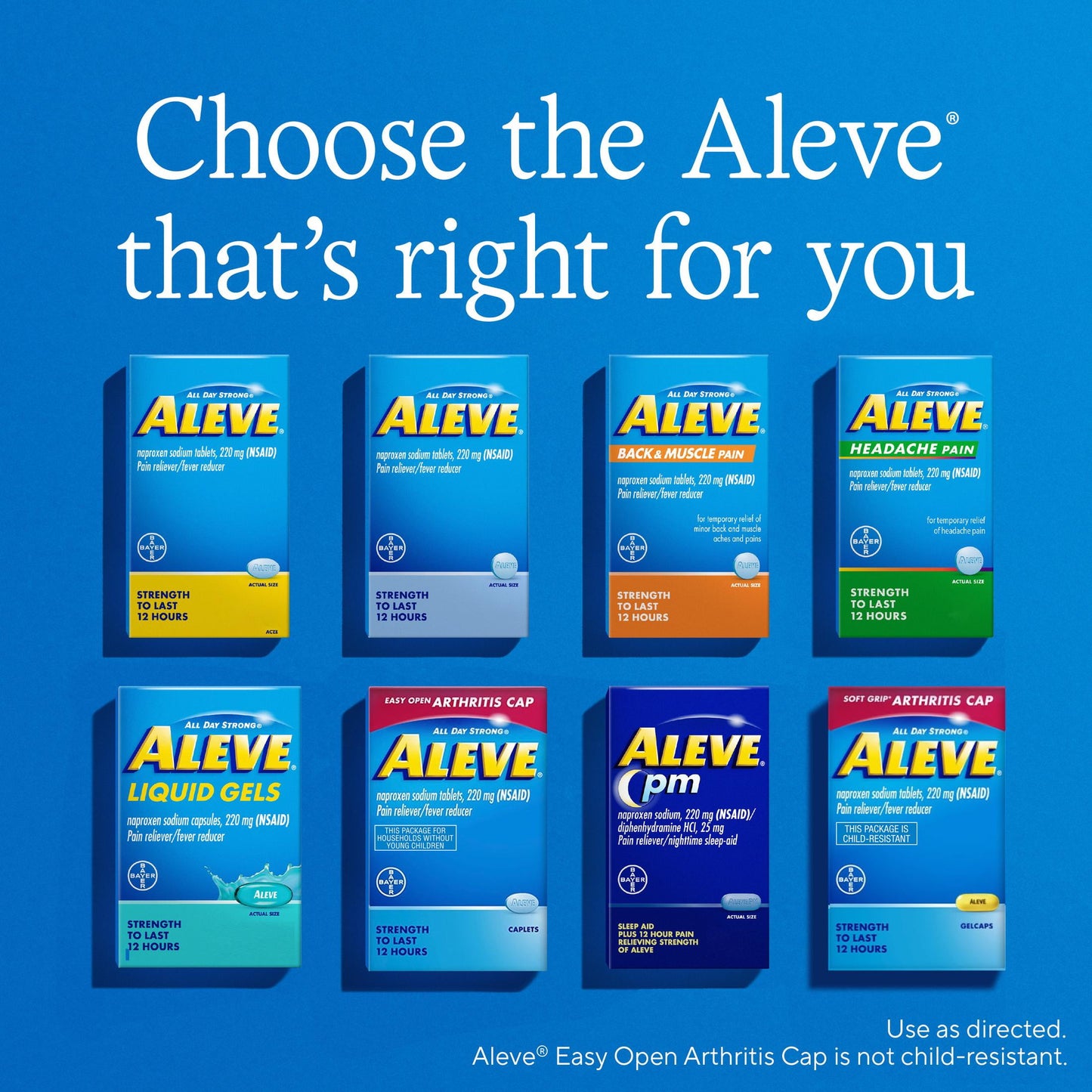 Aleve Liquid Gels Naproxen Sodium Pain Reliever, 50 Count