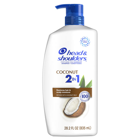 Head & Shoulders 2 in 1 Dandruff Shampoo and Conditioner, Coconut, 28.2 oz