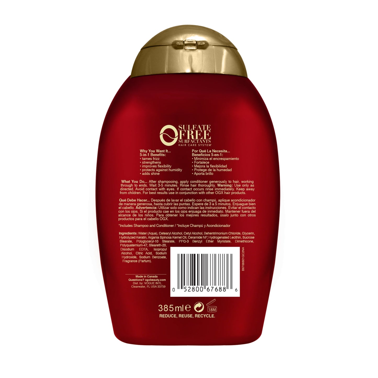 OGX 5 in 1 Benefits Shine Enhancing Daily Conditioner with Keratin, 13 fl oz