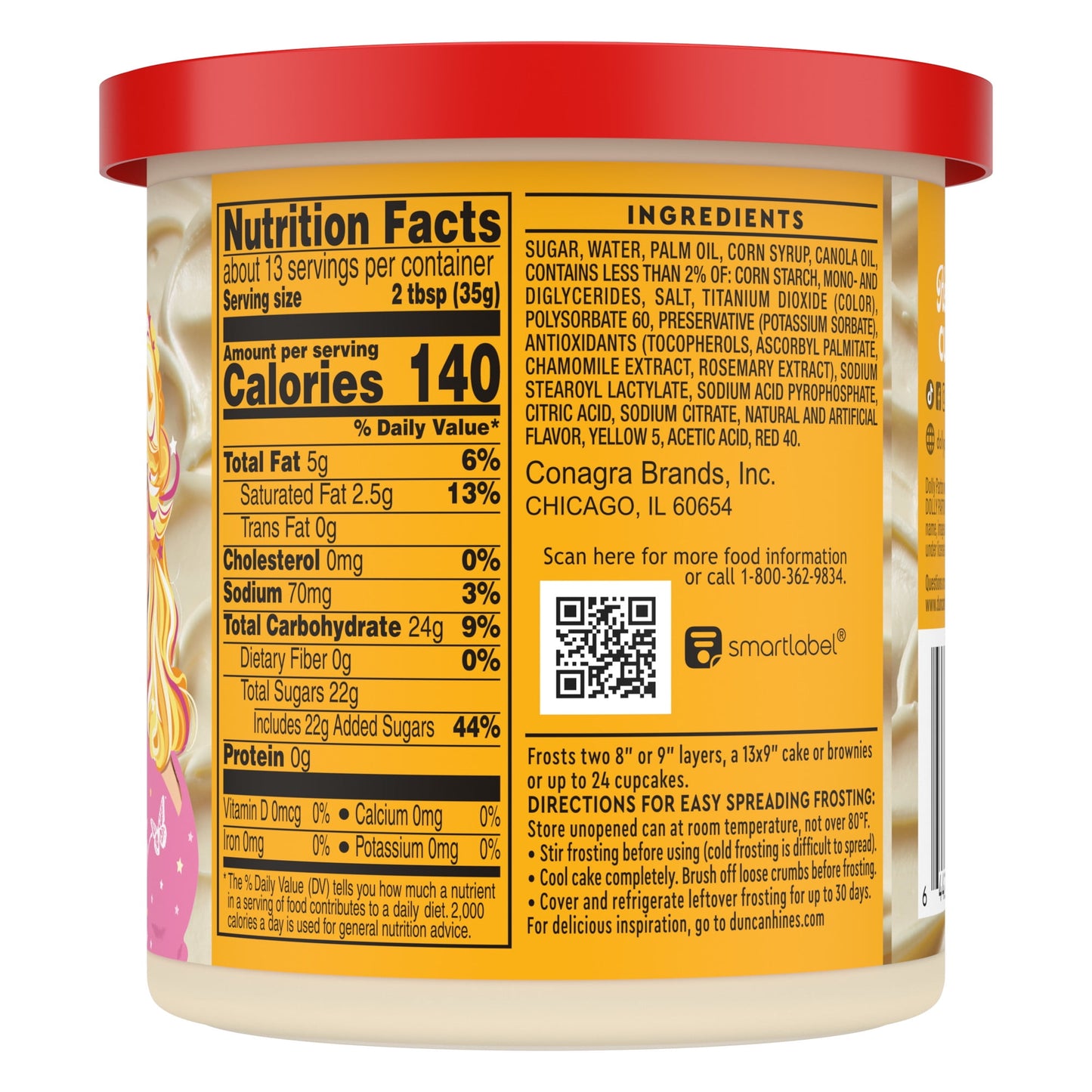 Duncan Hines Dolly Parton's Favorite Creamy Buttercream Flavored Cake Frosting, 16 oz.