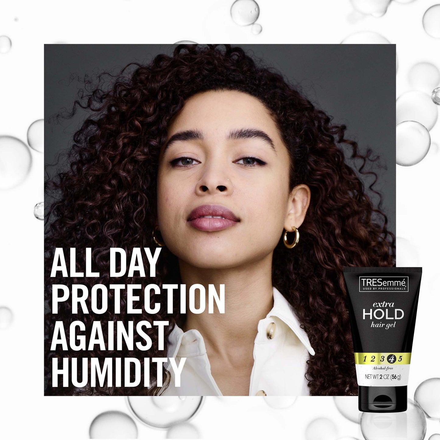 Tresemme TRES Two Frizz Control Humidity Resistant Squeeze Hair Styling Gel, 2 oz, Travel Size