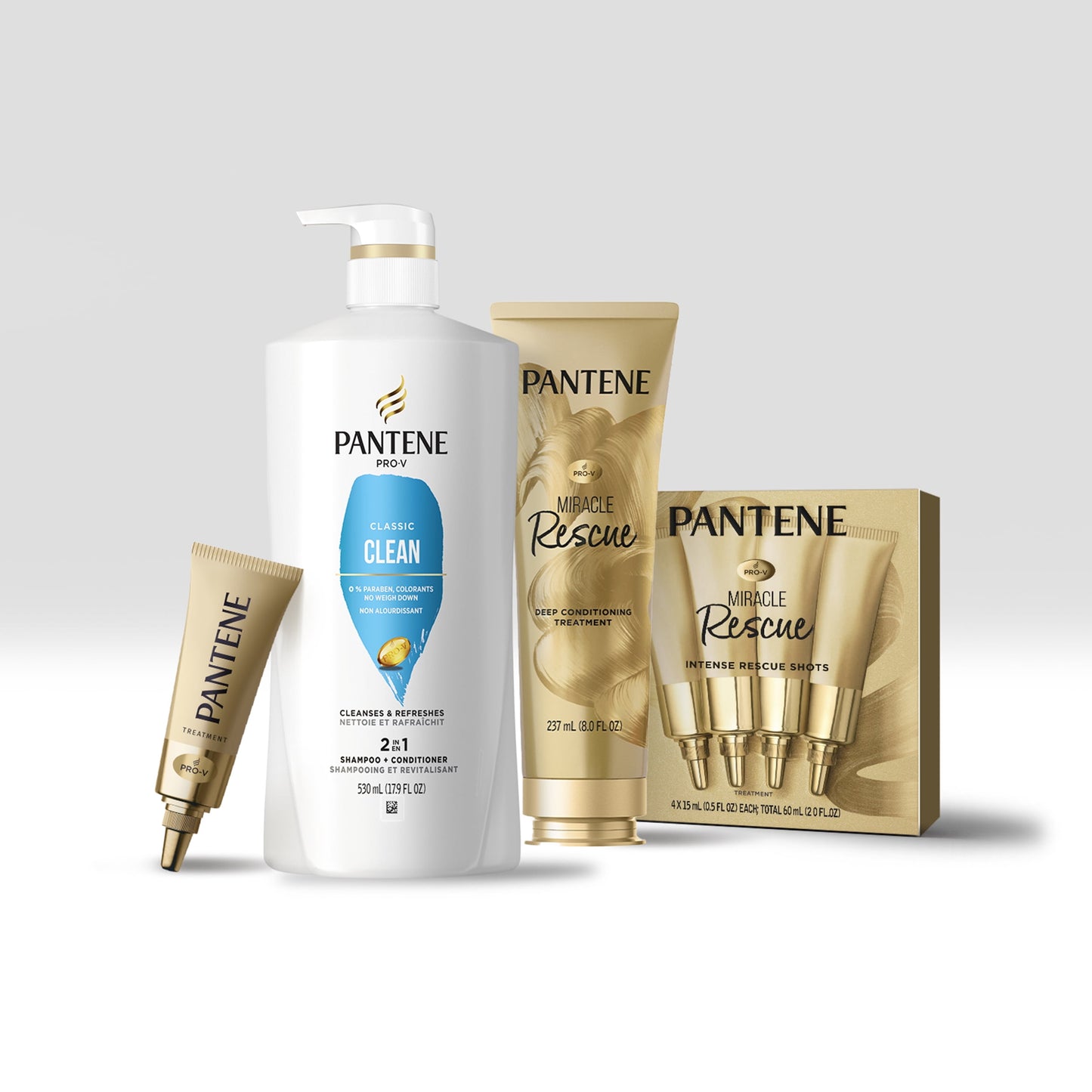 Pantene Pro-V Classic Clean 2in1 Shampoo + Conditioner, All Hair Types, 17.9 fl oz