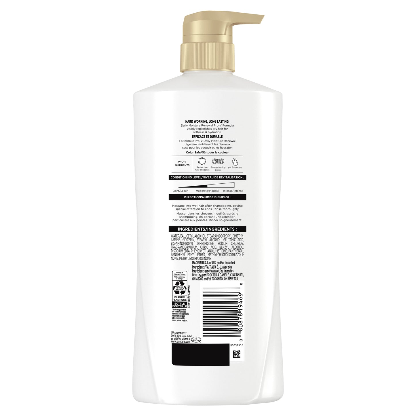 Pantene Pro-V Daily Moisture Renewal Conditioner, All Hair Types, 16.0 fl oz