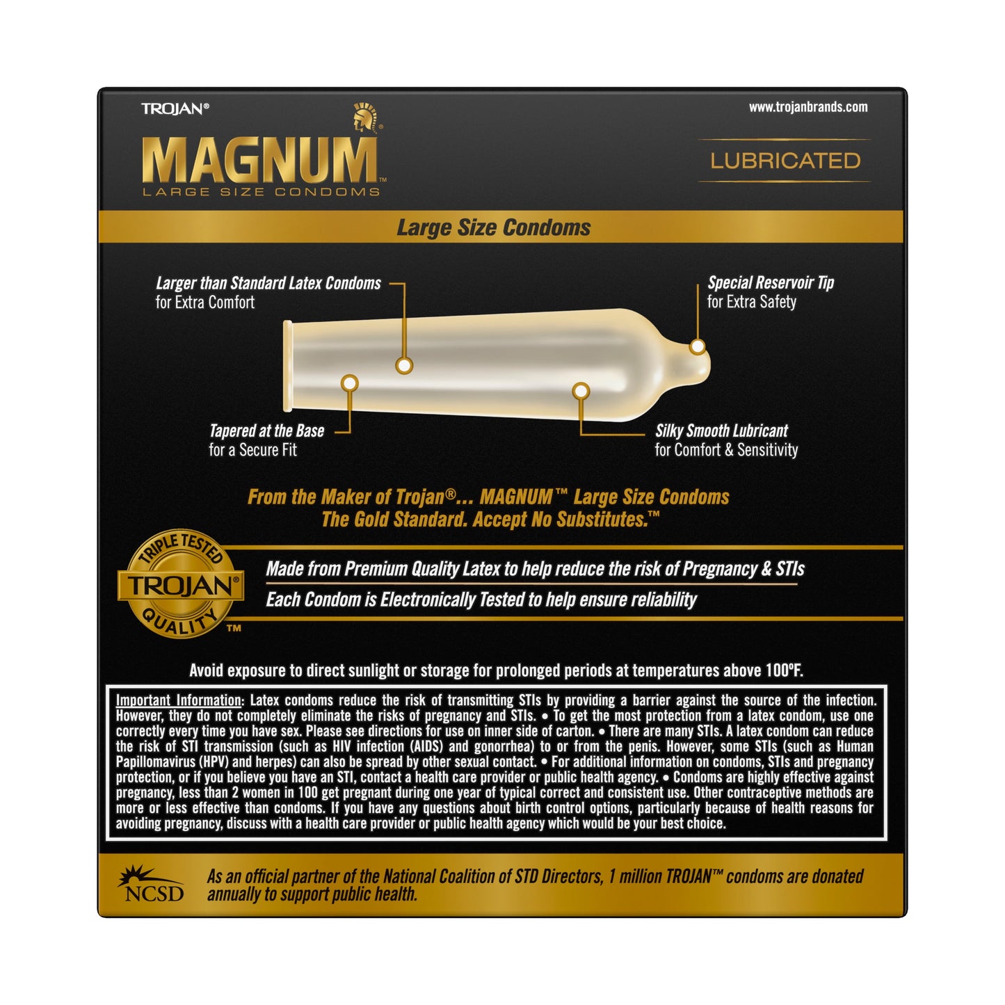 TROJAN Magnum Lubricated Large Condoms, Lubricated Condoms, 36 Count Pack