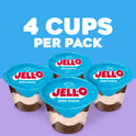Jell-O Chocolate Vanilla Swirls Sugar Free Pudding Cups Snack, 4 Ct Cups