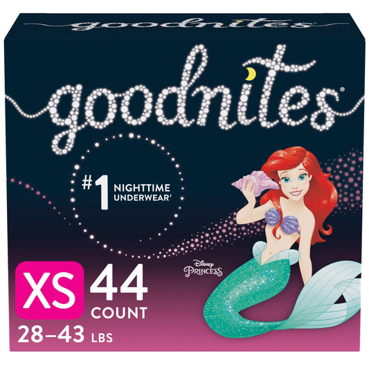Goodnites Nighttime Bedwetting Underwear for Girls, XS, 44 Ct