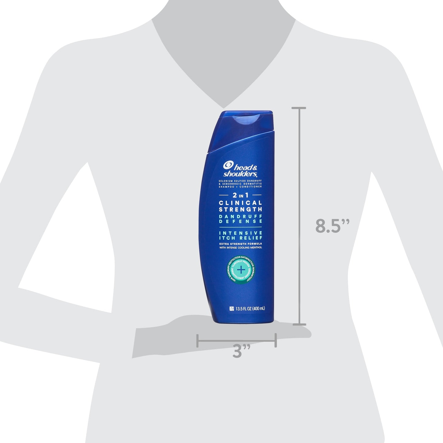 Head & Shoulders Dandruff 2 in 1 Shampoo, Clinical Itch Relief, 13.5 oz
