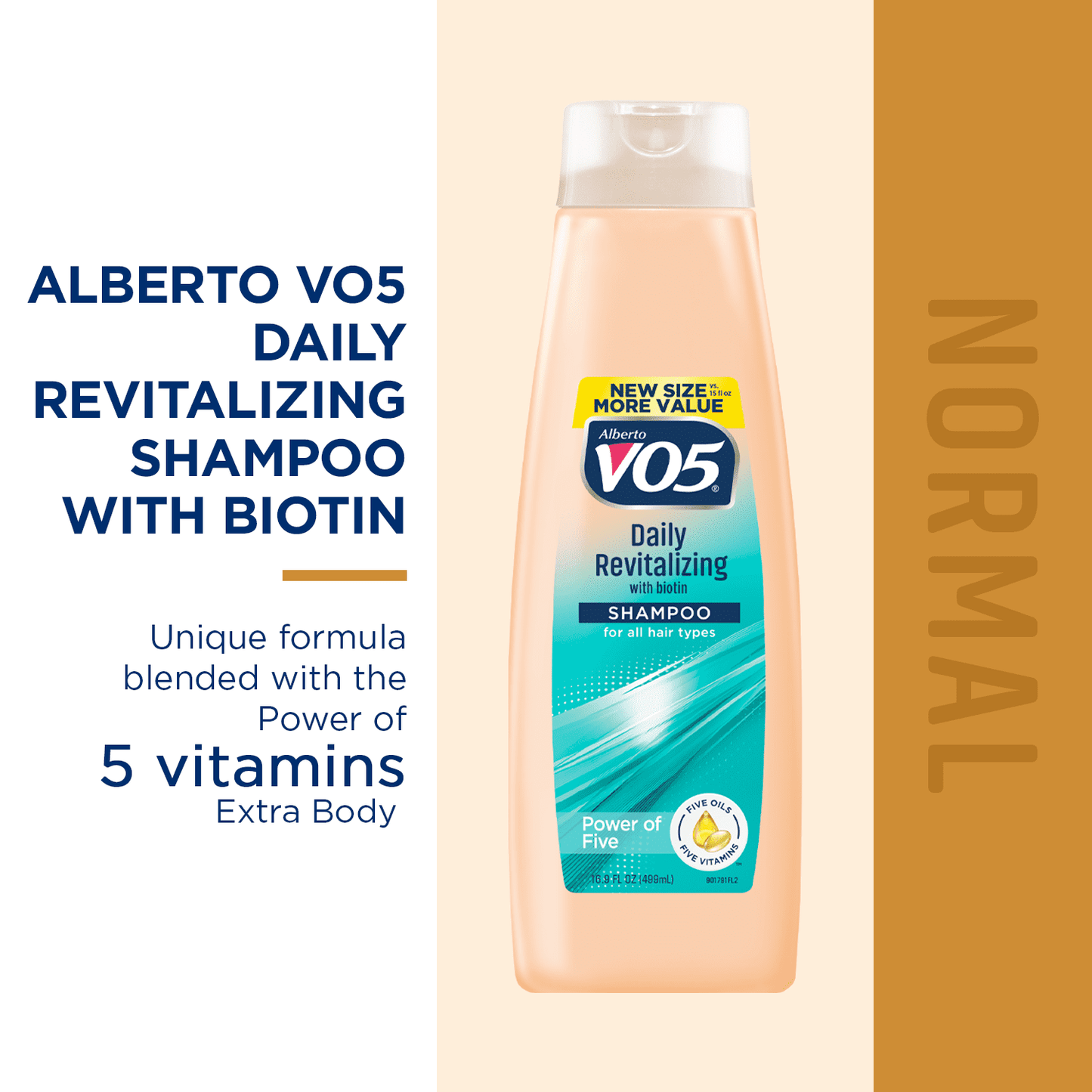 Alberto VO5 Daily Revitalizing Shampoo with Biotin, for All Hair Types,16.9 fl oz