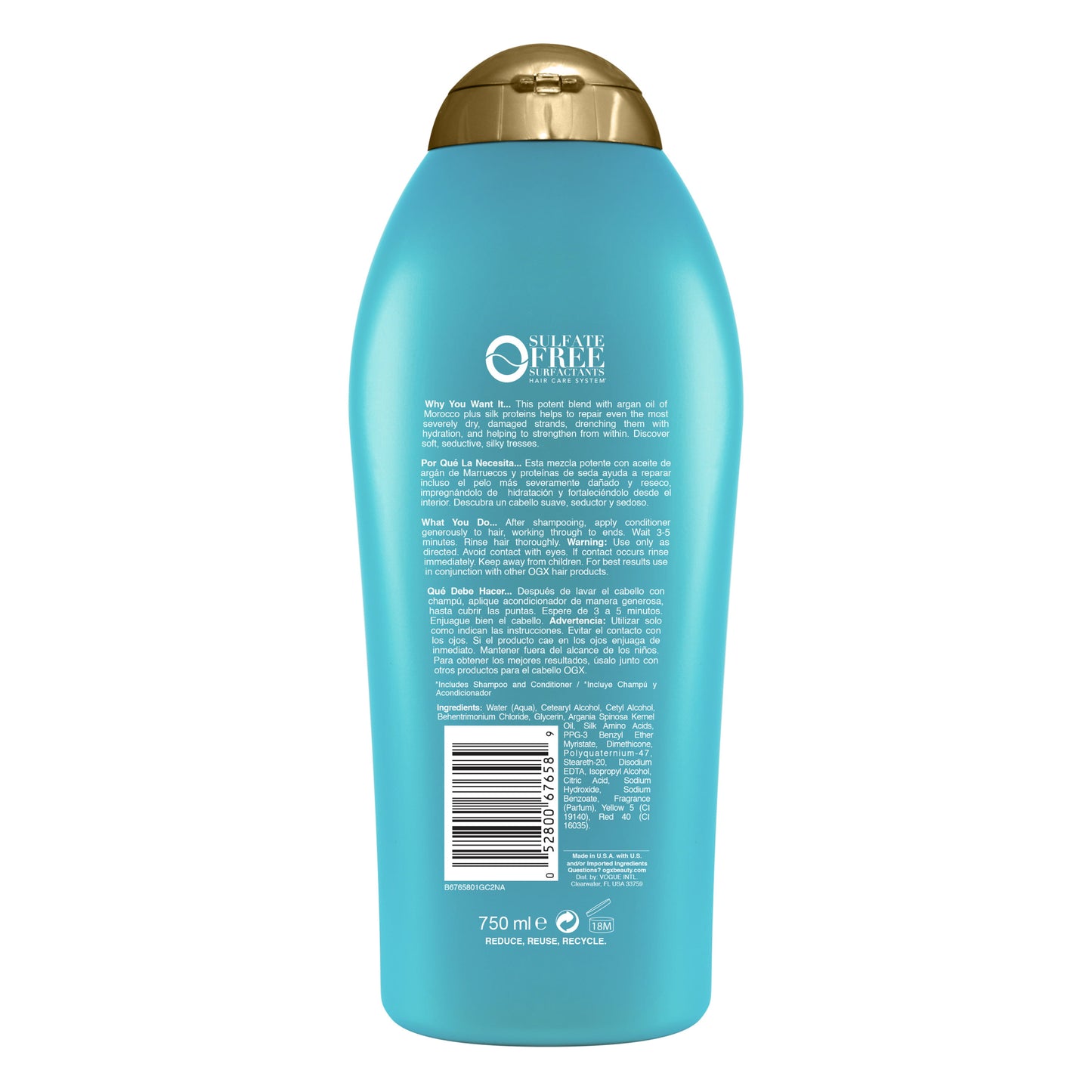 OGX Extra Strength Hydrate & Repair Moisturizing Daily Conditioner with Argan Oil, 25.4 fl oz