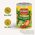 Del Monte Fruit Cocktail, 100% Juice, Canned Fruit, 15 oz Can