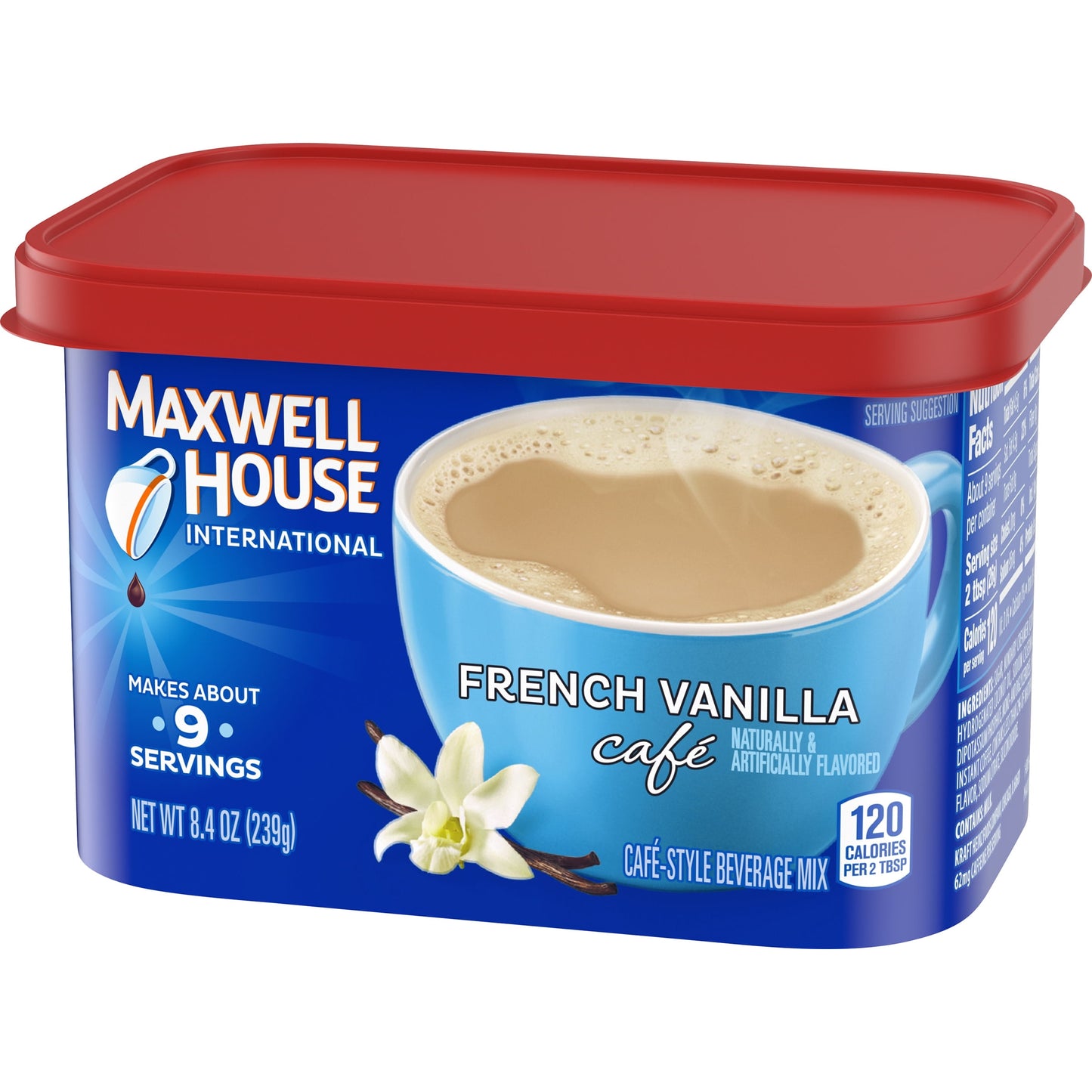 Maxwell House International French Vanilla Cafe Beverage Mix, 8.4 oz. Canister