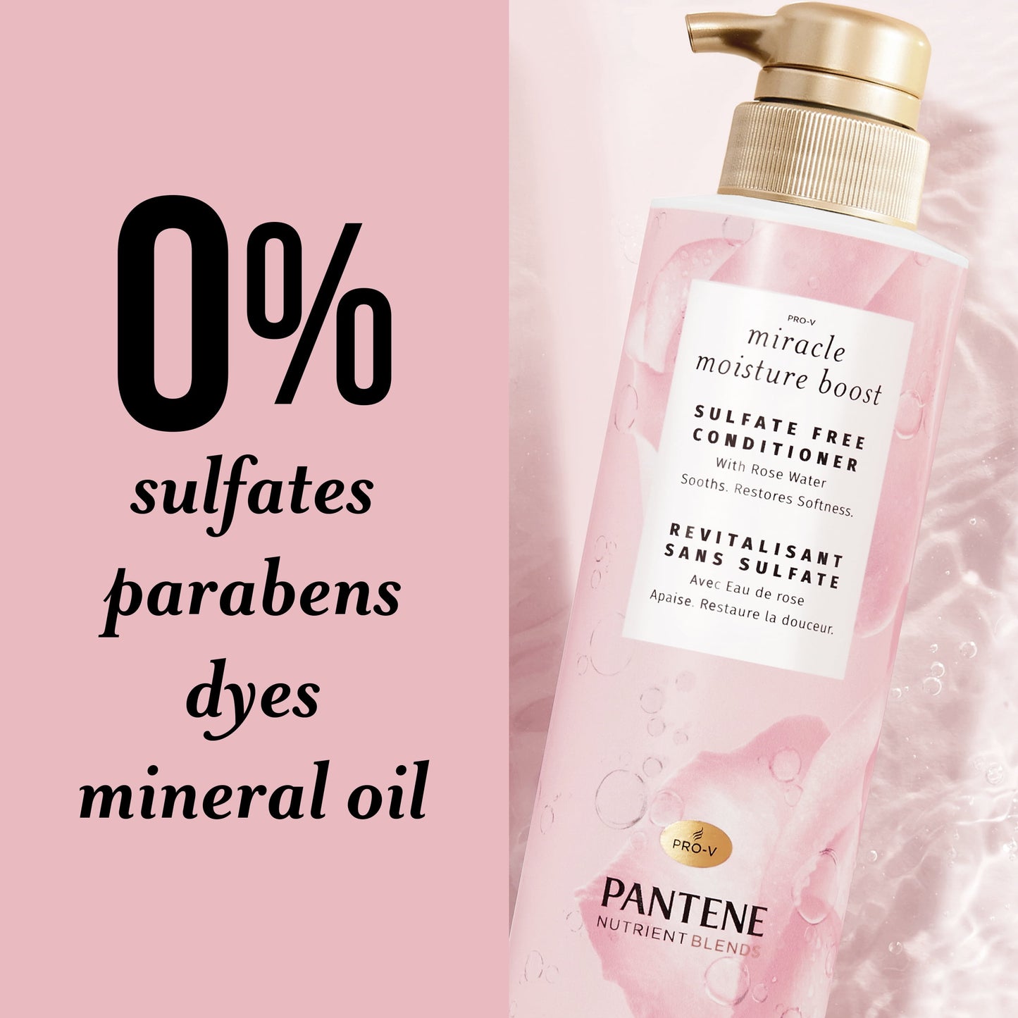 Pantene Nutrient Blends Miracle Moisture Boost Conditioner with Rose Water, 13.5 oz