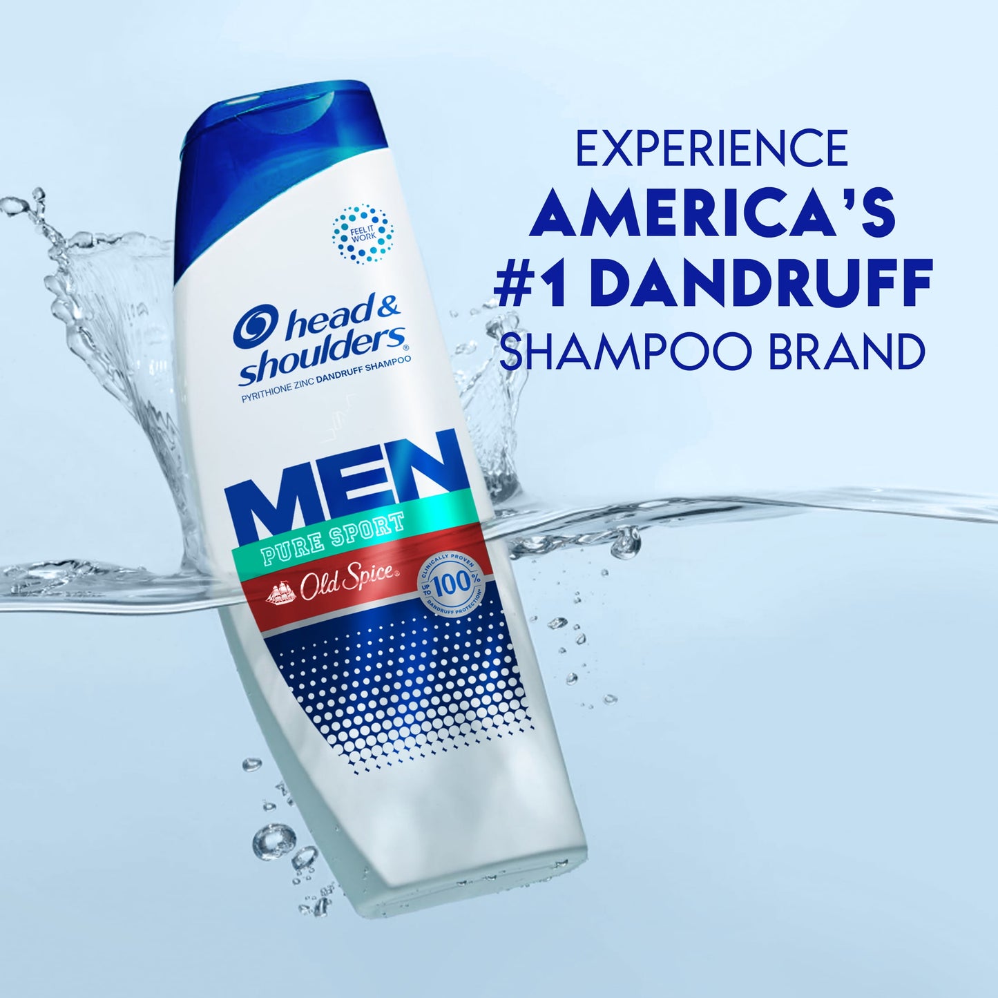 Head & Shoulders Mens Dandruff Shampoo, Old Spice Pure Sport, 20.7 oz