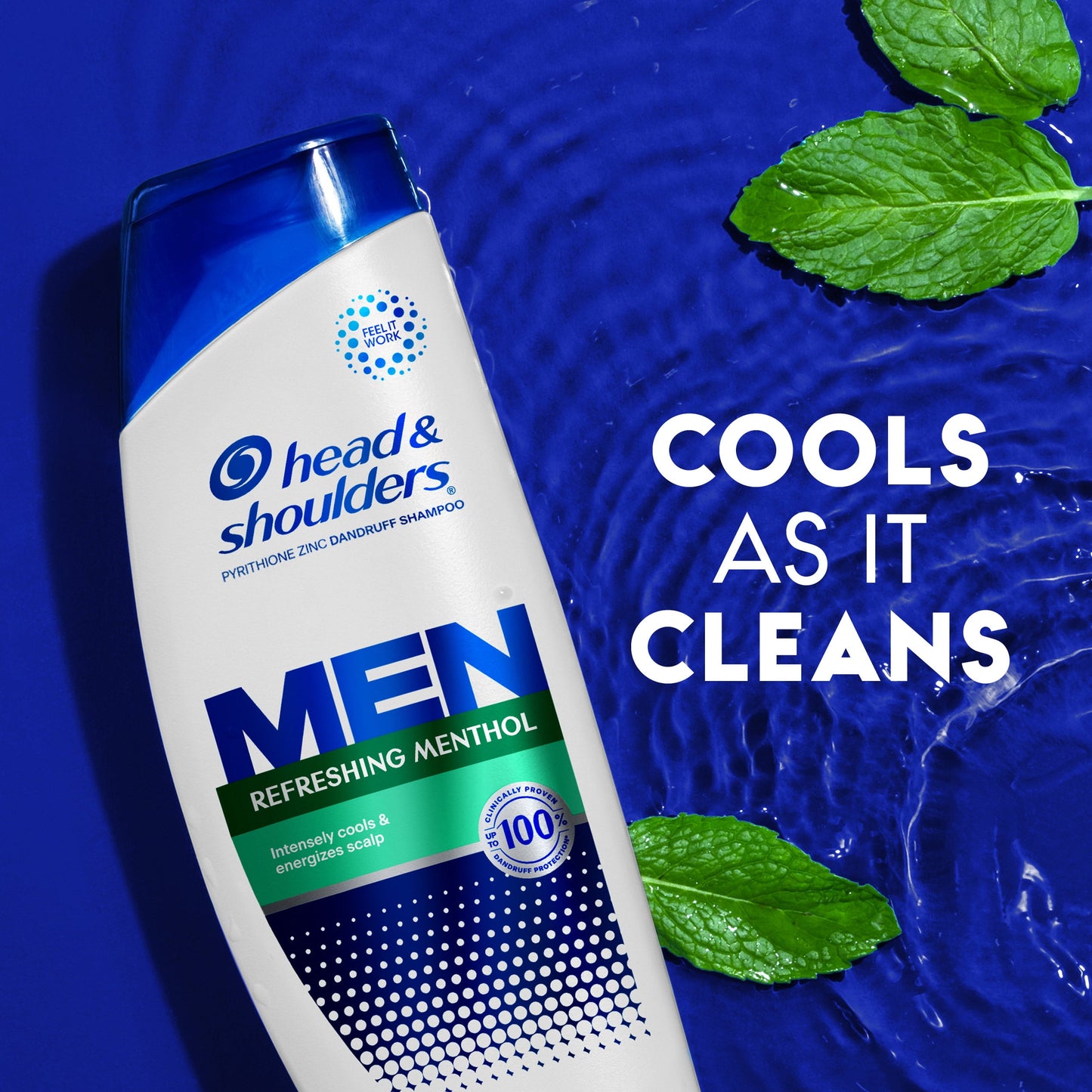 Head & Shoulders Mens Dandruff Shampoo, Refreshing Menthol, 20.7 oz