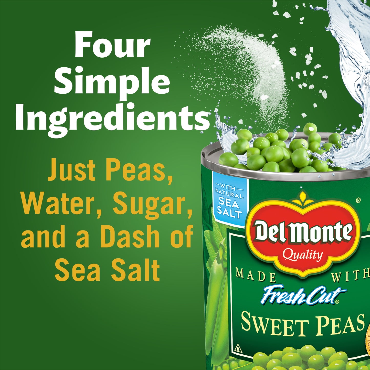 Del Monte Canned Sweet Peas, Canned Vegetables, 8.5 oz Can