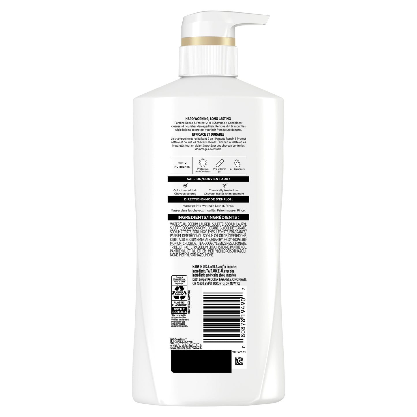 Pantene Pro-V Repair & Protect 2in1 Shampoo + Conditioner,17.9 oz