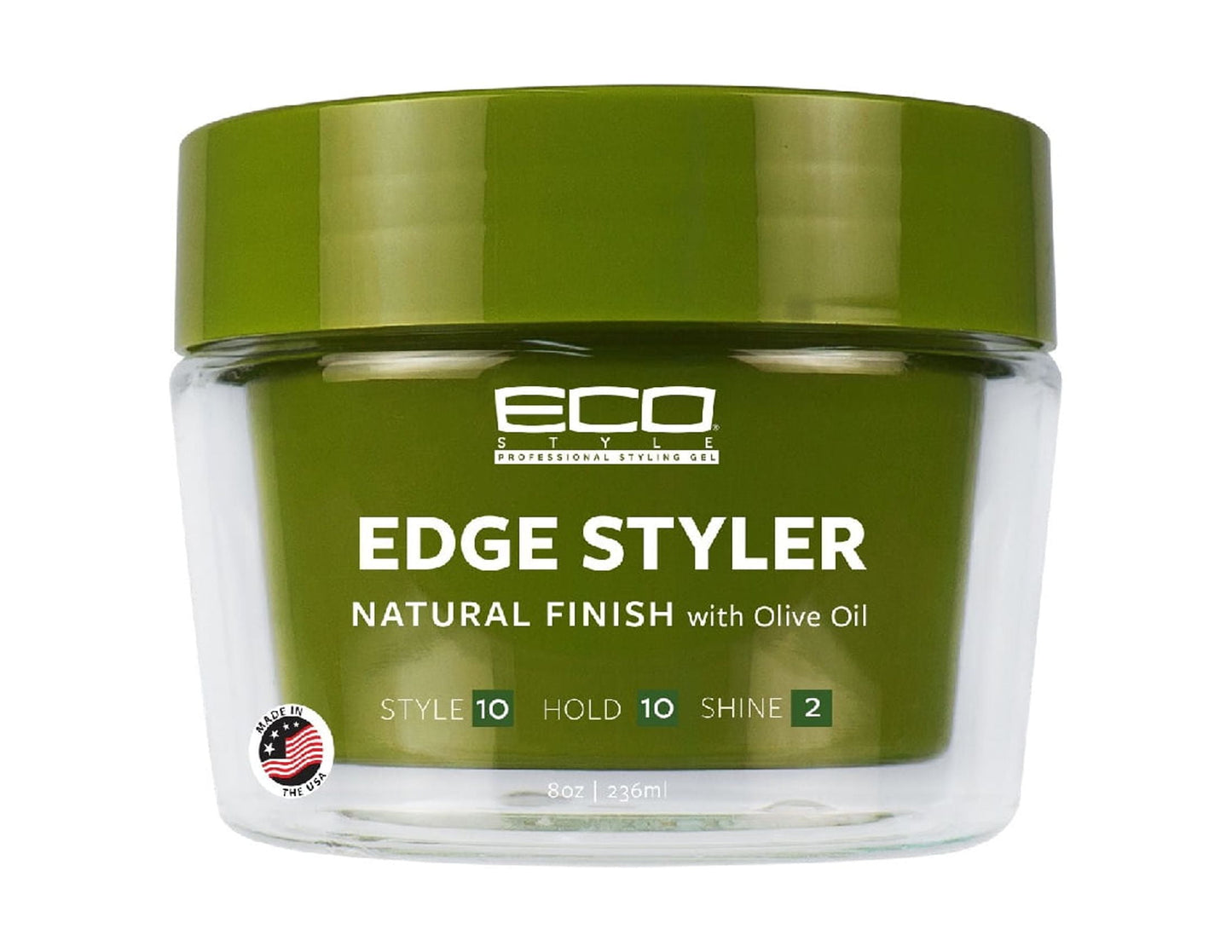 Eco Styler Edge Styler Natural Finish Gel with Olive Oil 8 oz, Shine Enhancing, Unisex