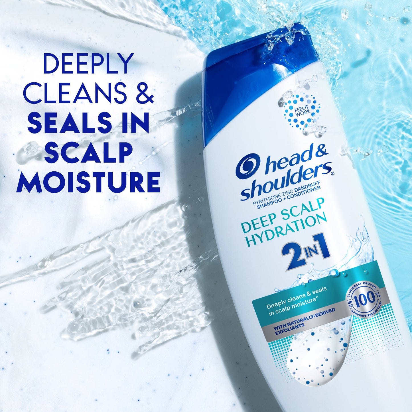 Head & Shoulders 2 in 1 Dandruff Shampoo and Conditioner, Deep Scalp Hydration, 12.5 fl oz