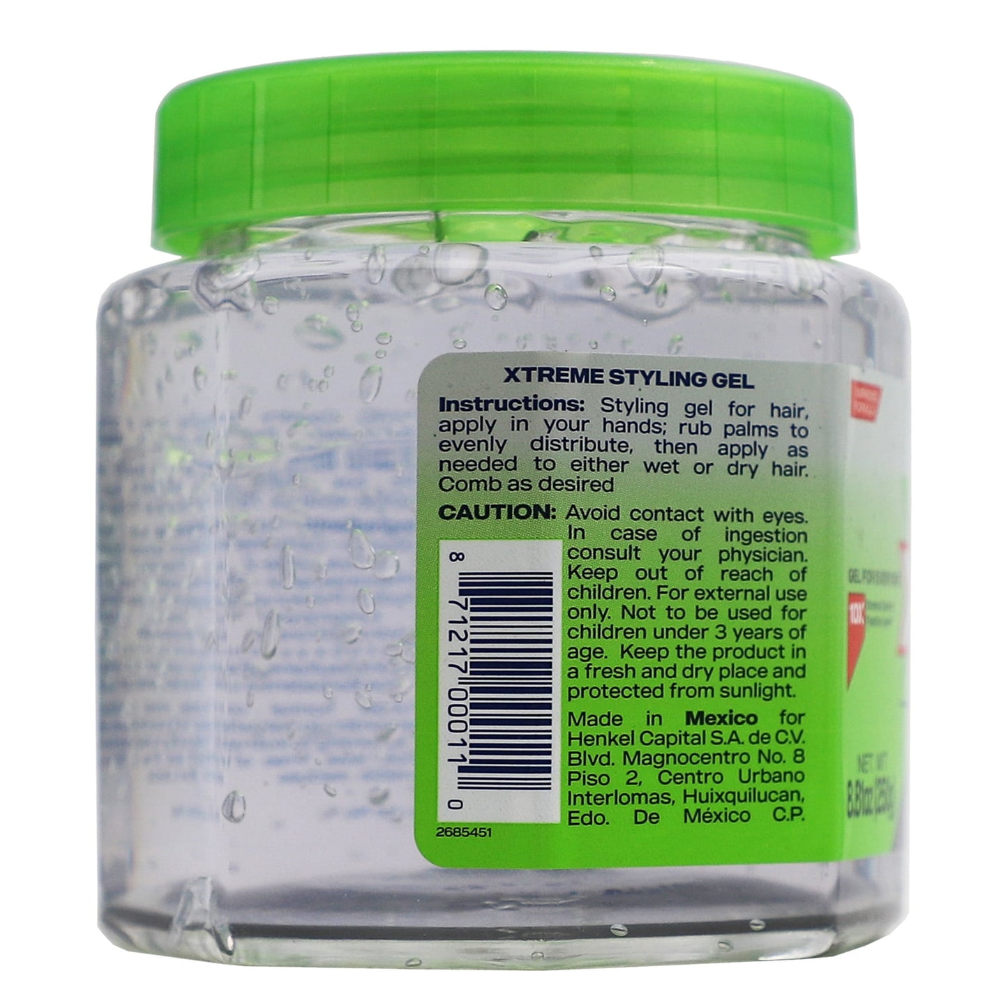 Wet Line Xtreme Clear  Styling Hair Gel Jar, Men and Women, Frizz Control, 8.8 oz