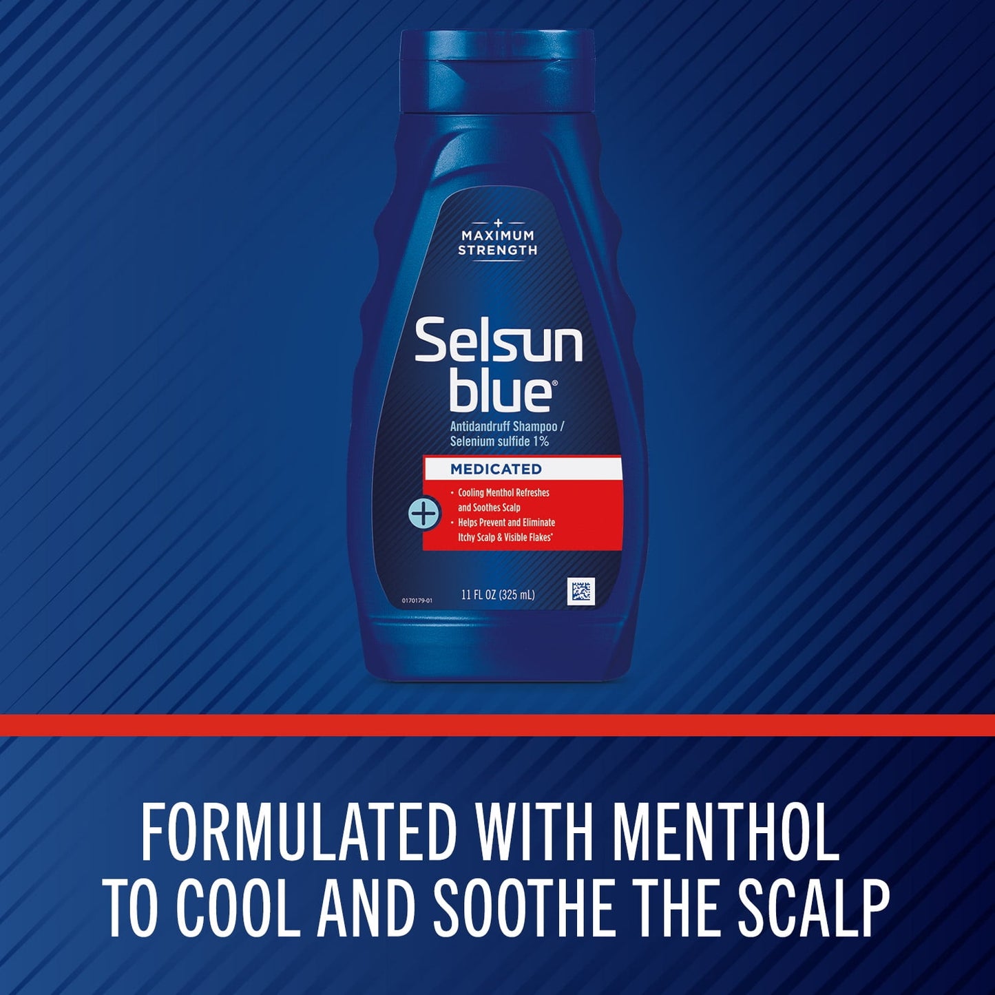 Selsun Blue Maximum Strength Medicated Anti-Dandruff Shampoo with Menthol for Itchy, Dry Scalp 11oz