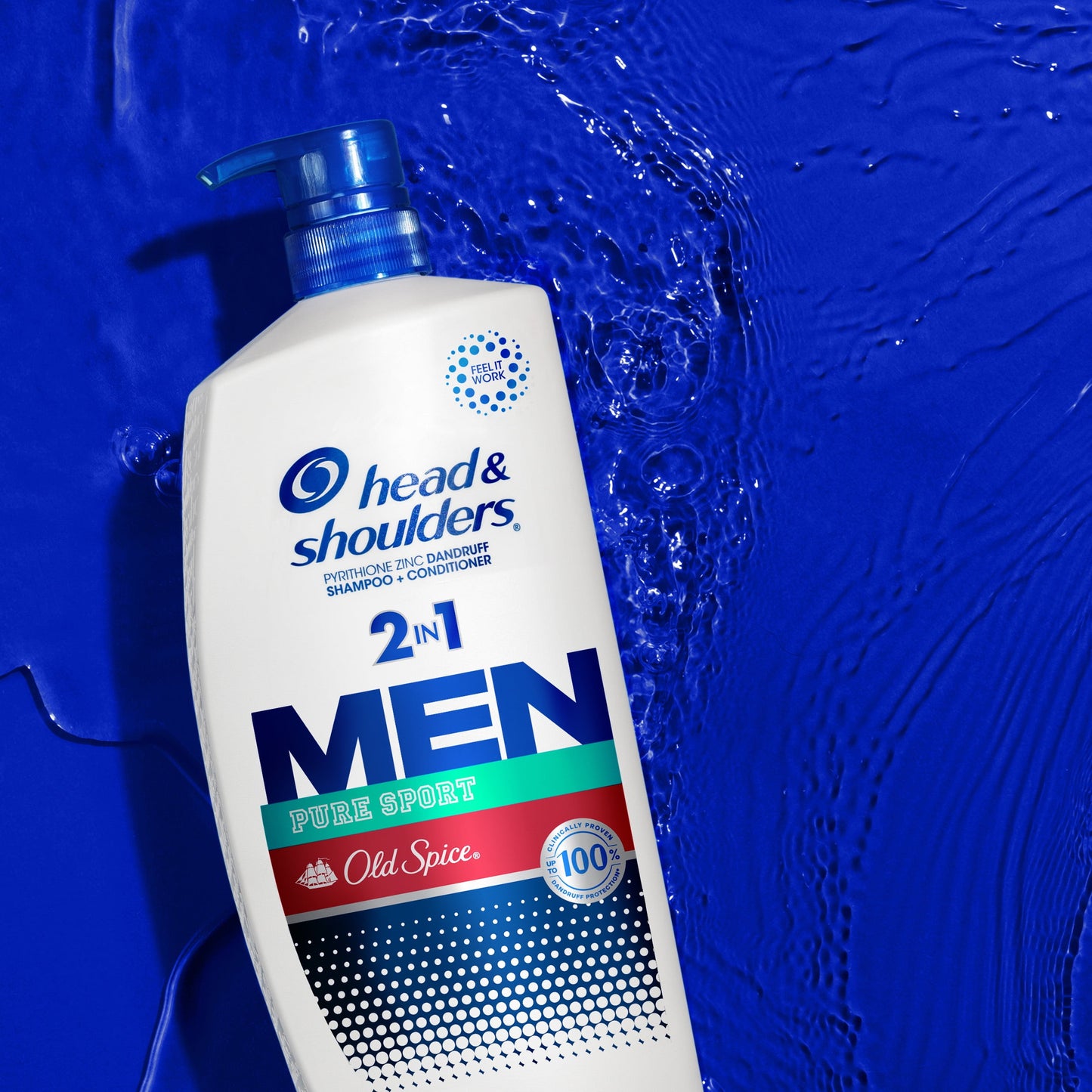 Head & Shoulders Men's 2 in 1 Dandruff Shampoo and Conditioner, Old Spice Pure Sport, 28.2 fl oz
