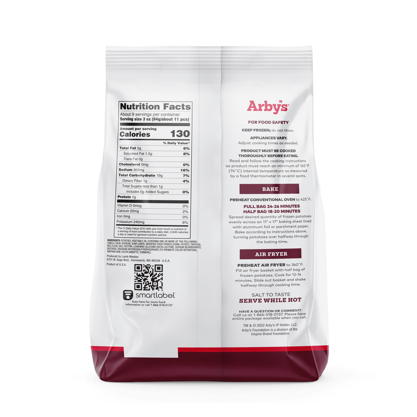 Arby's Crinkle Cut Fries, 26oz Bag (Frozen)