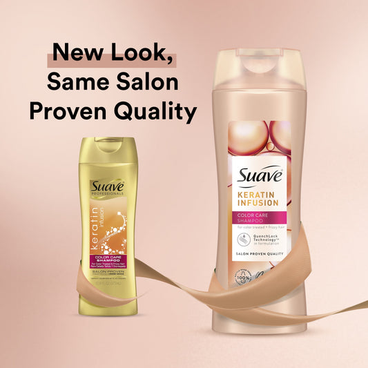 Suave Keratin Infusion Color Care Shampoo for Color-Treated Hair and Frizzy hair 12.6 fl oz