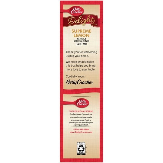 Betty Crocker Delights Supreme Lemon Bars Mix, 16.5 oz.
