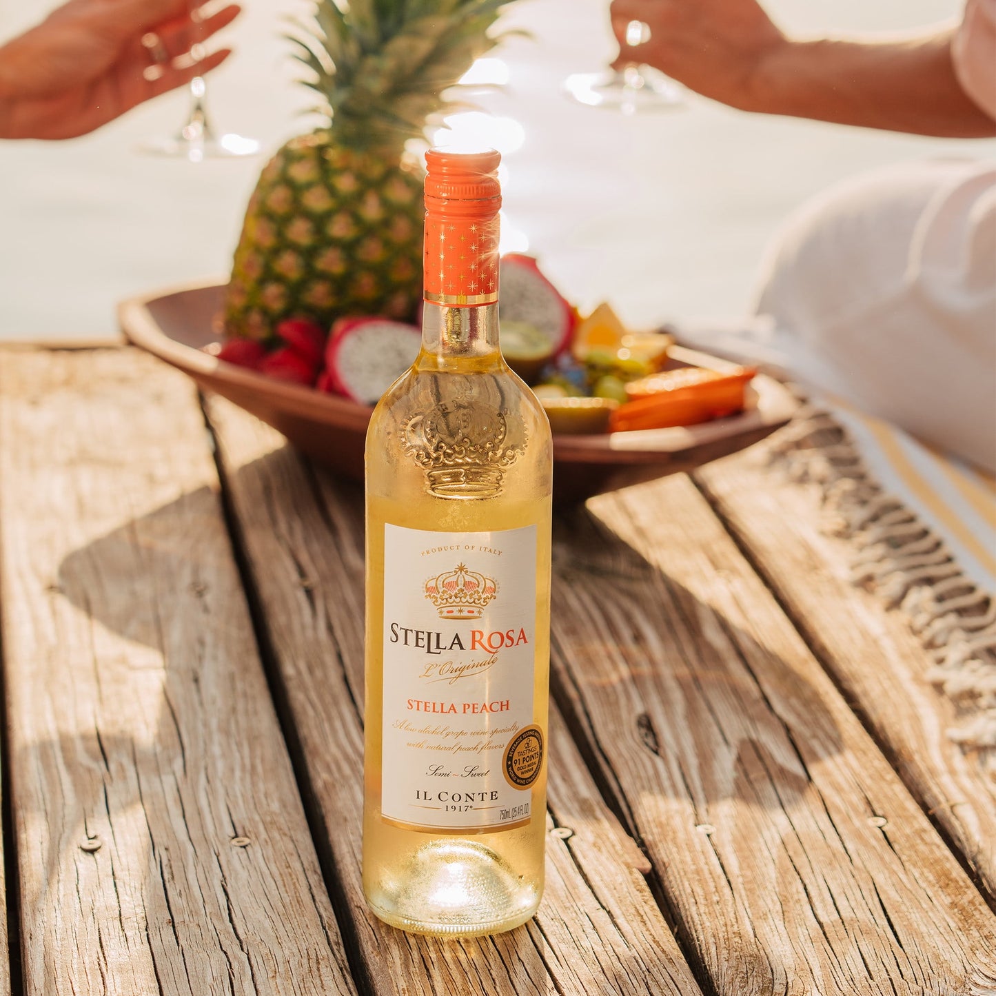 Stella Rosa Moscato d'Asti Semi-Sweet White Wine 750ml Glass Bottle DOCG Piedmont Italy Serving Size 6oz