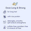 Dove Love Your Lasting Length Long and Strong Sulfate-Free Shampoo for All Hair Types, 13.5 fl oz