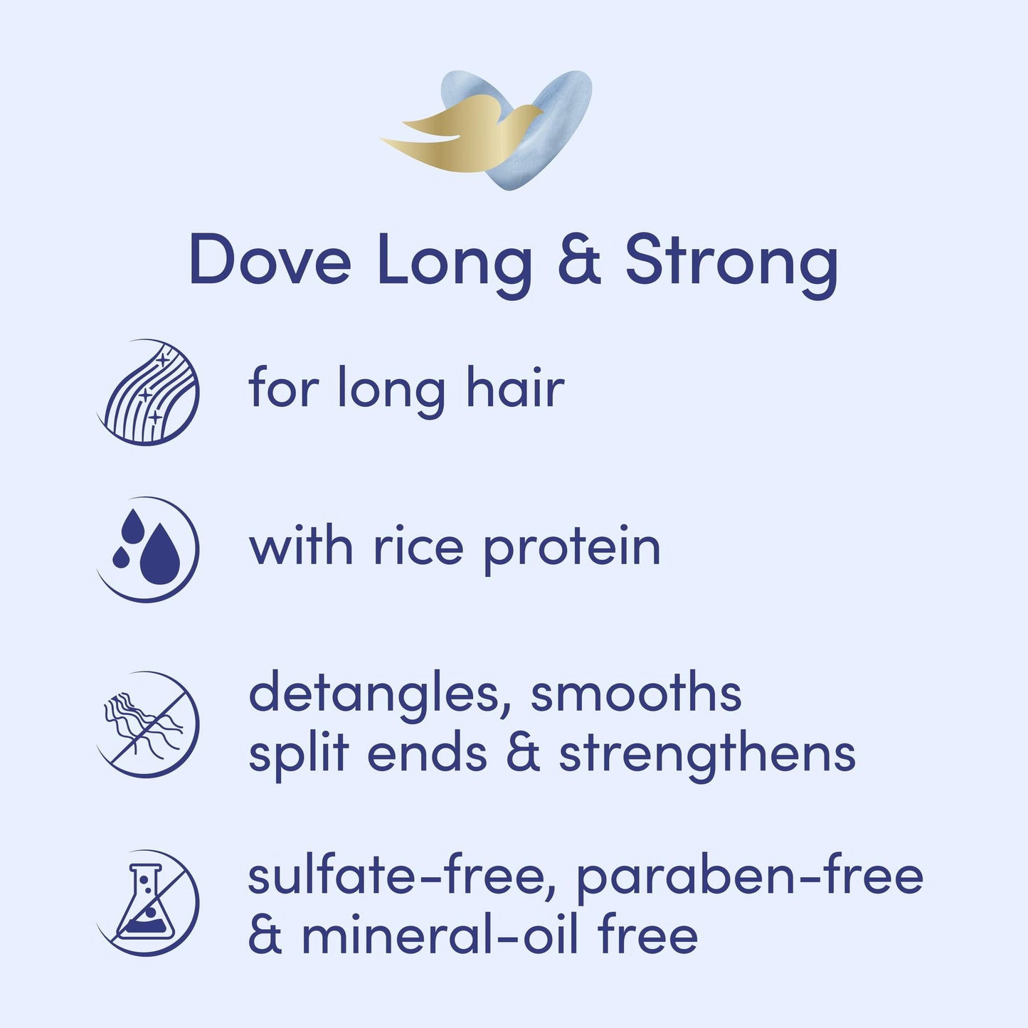 Dove Love Your Lasting Length Long and Strong Sulfate-Free Shampoo for All Hair Types, 13.5 fl oz