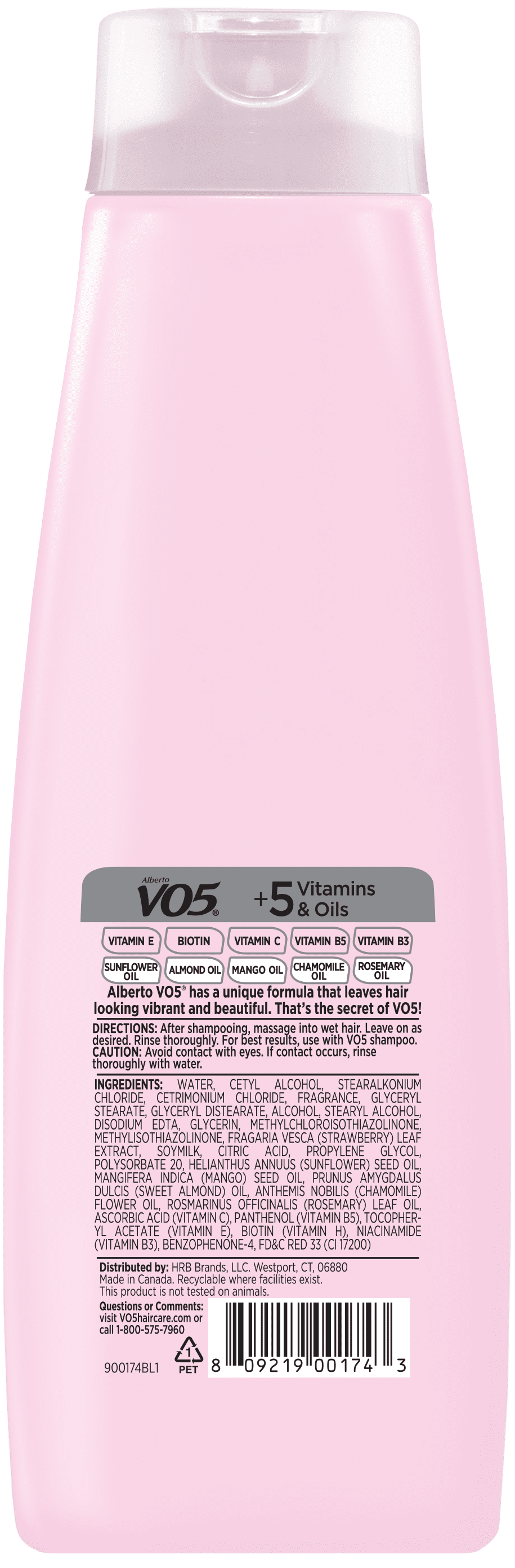 Alberto VO5 Strawberries & Cream Moisturizing Conditioner, for All Hair Types, 16.9 fl oz