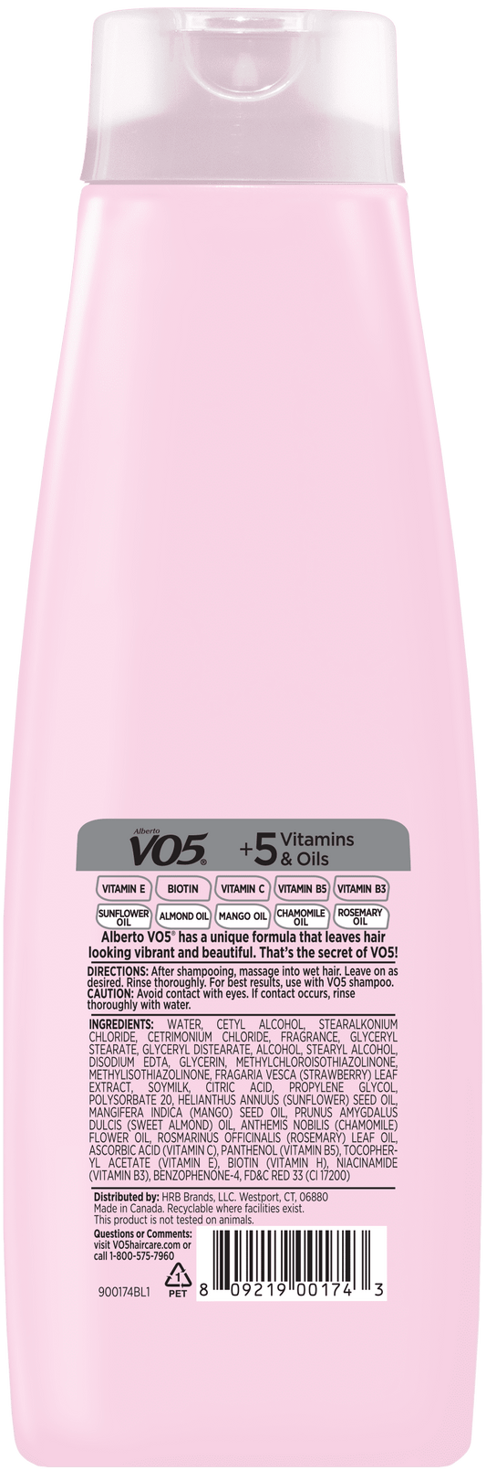 Alberto VO5 Strawberries & Cream Moisturizing Conditioner, for All Hair Types, 16.9 fl oz
