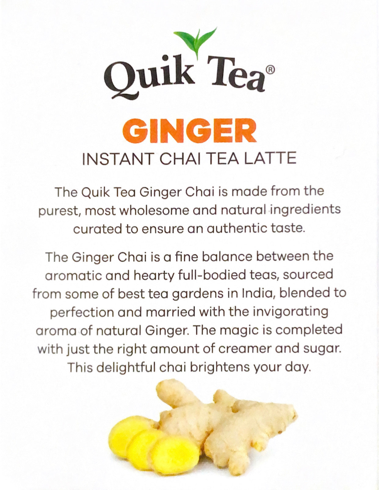 Ginger Instant Chai Tea Latte