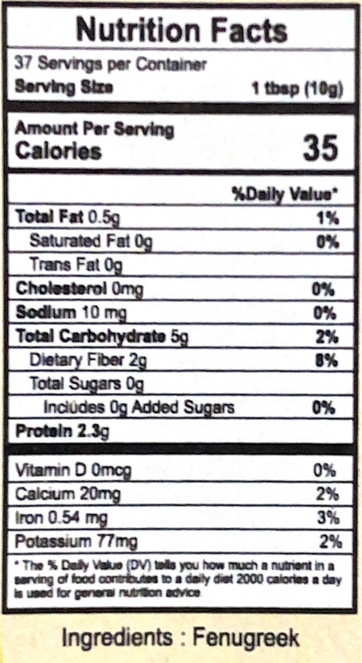 Fenugreek Whole