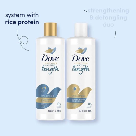 Dove Love Your Lasting Length Long and Strong Sulfate-Free Shampoo for All Hair Types, 13.5 fl oz