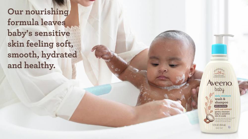 Aveeno Baby Daily Moisturizing 2-in-1 Body Wash & Shampoo, 12 fl. oz