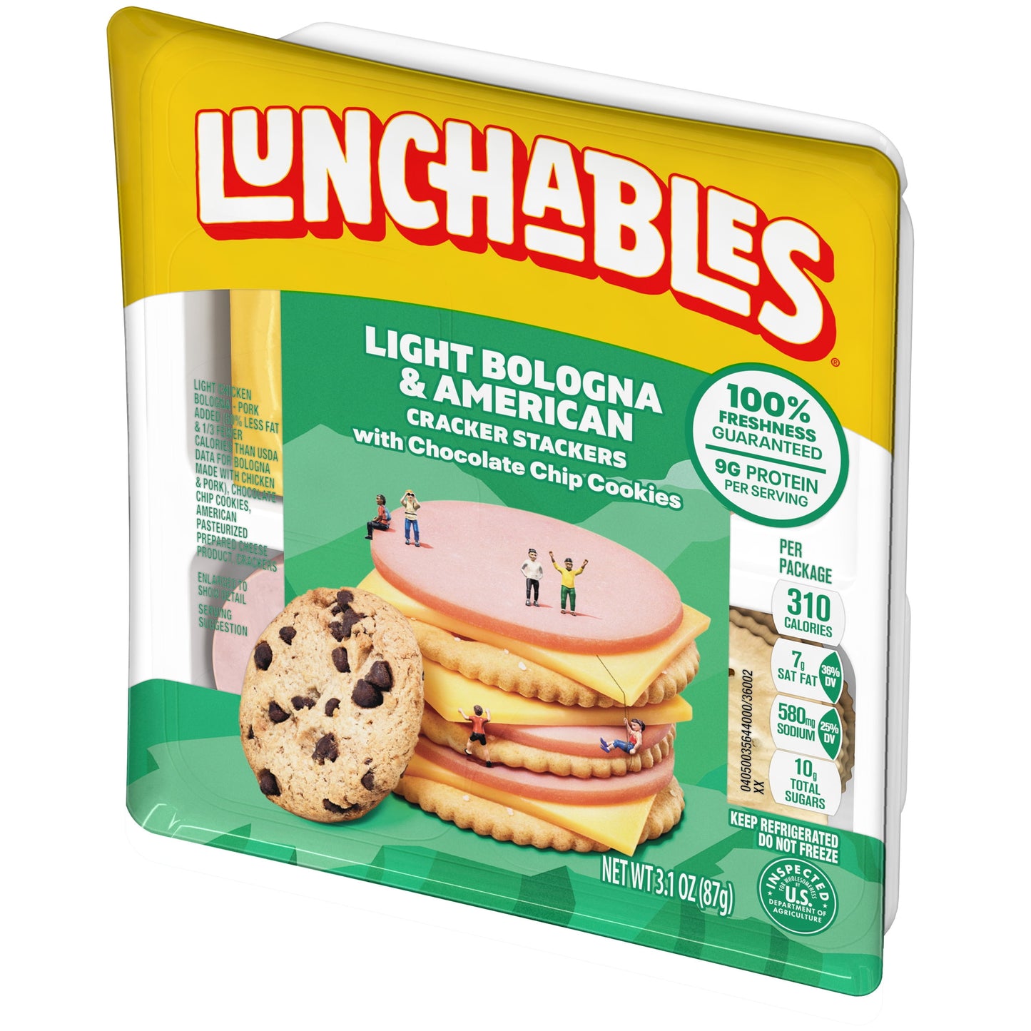 Lunchables Light Bologna & American Cheese Cracker Stackers Kids Lunch Snack, 3.1 oz Tray