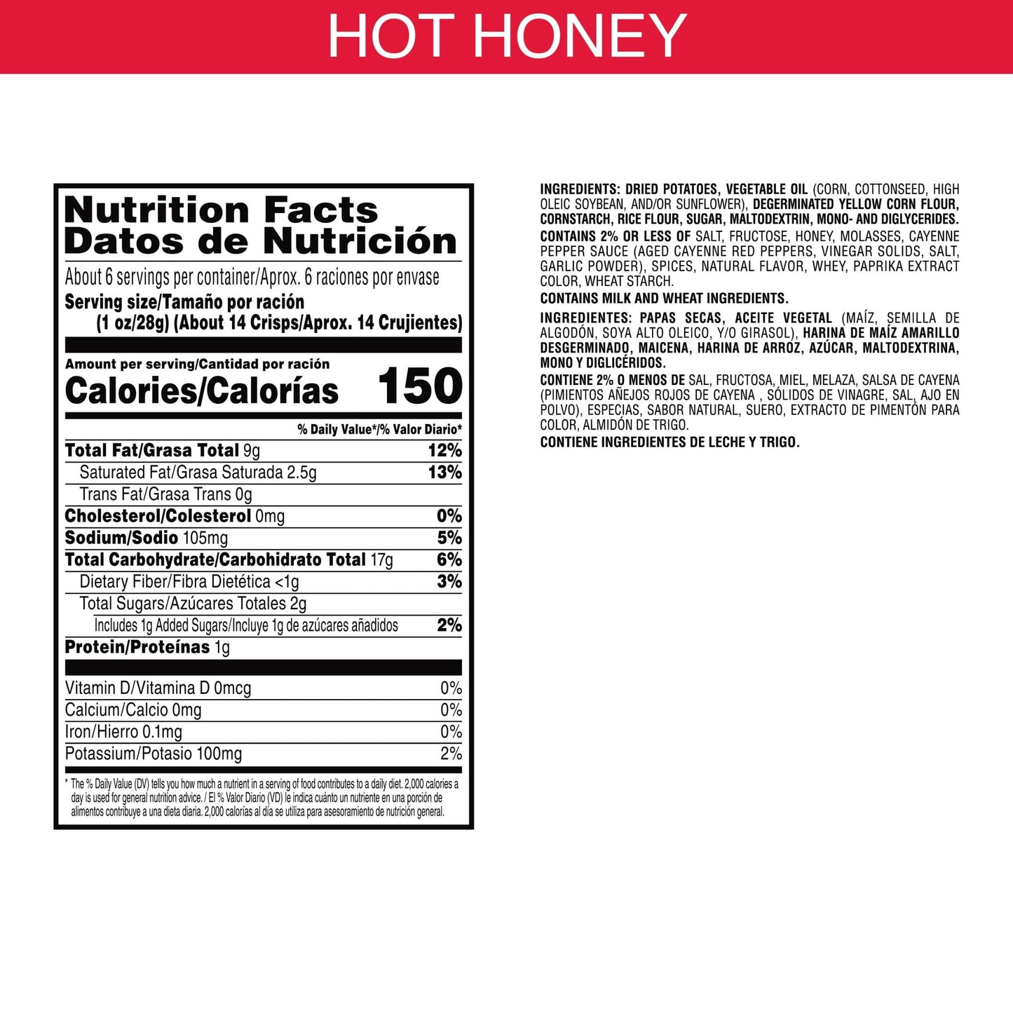 Pringles Hot Honey Potato Crisps Chips, 5.5 oz