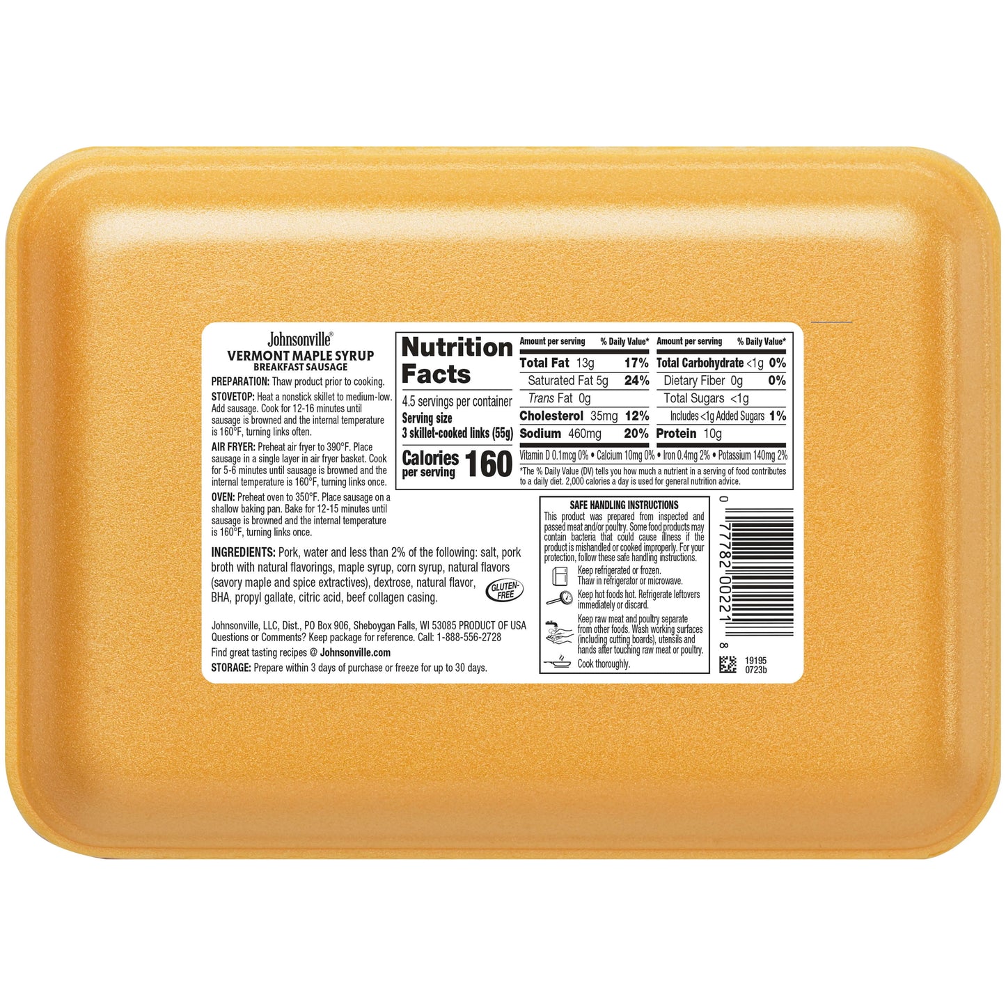 Johnsonville Vermont Maple Syrup Breakfast Sausage, 14 Links, 12 oz (Fresh)